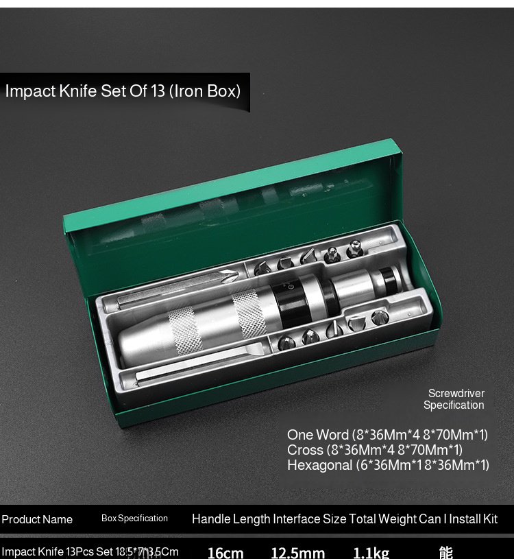 Impact Screwdriver Set With Chrome Vanadium Steel Forging