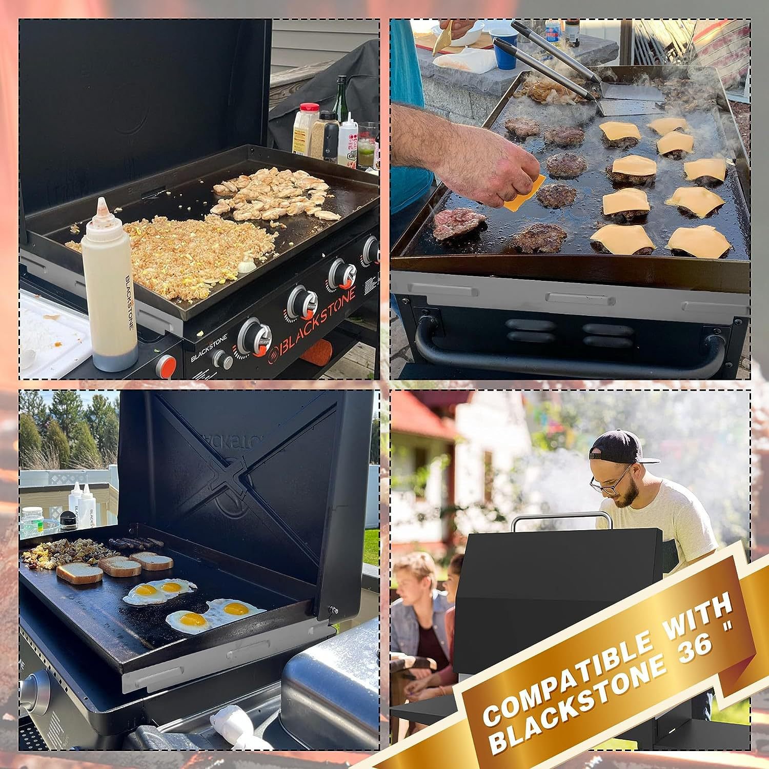 Durable metal wind screen for Blackstone griddle