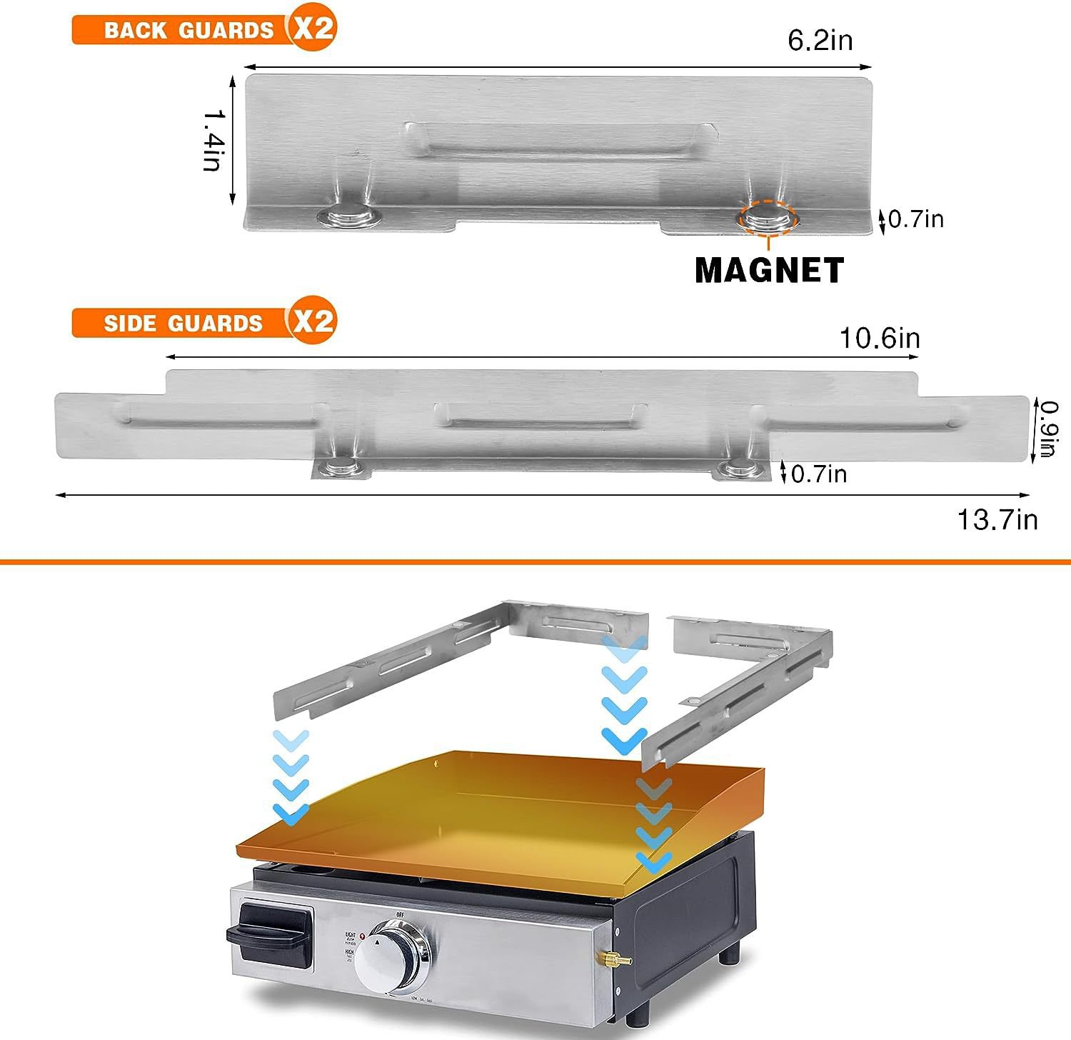 Cooking outdoors with wind guard for Blackstone griddle