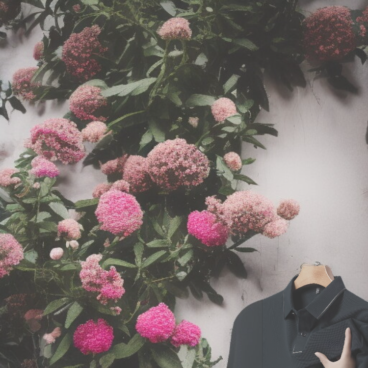 メンズ折り襟シルクポロシャツ、通気性快適冷感メンズ半袖、夏用メンズ半袖