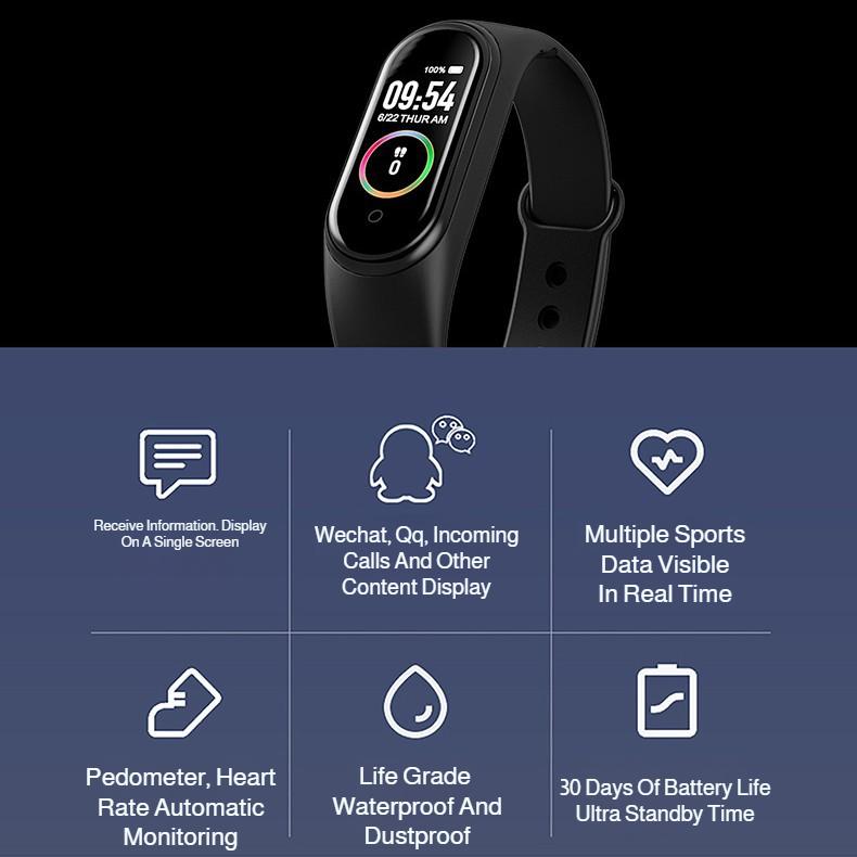 Electronic products health heart rate blood pressure monitoring pedometer sports smart bracelet