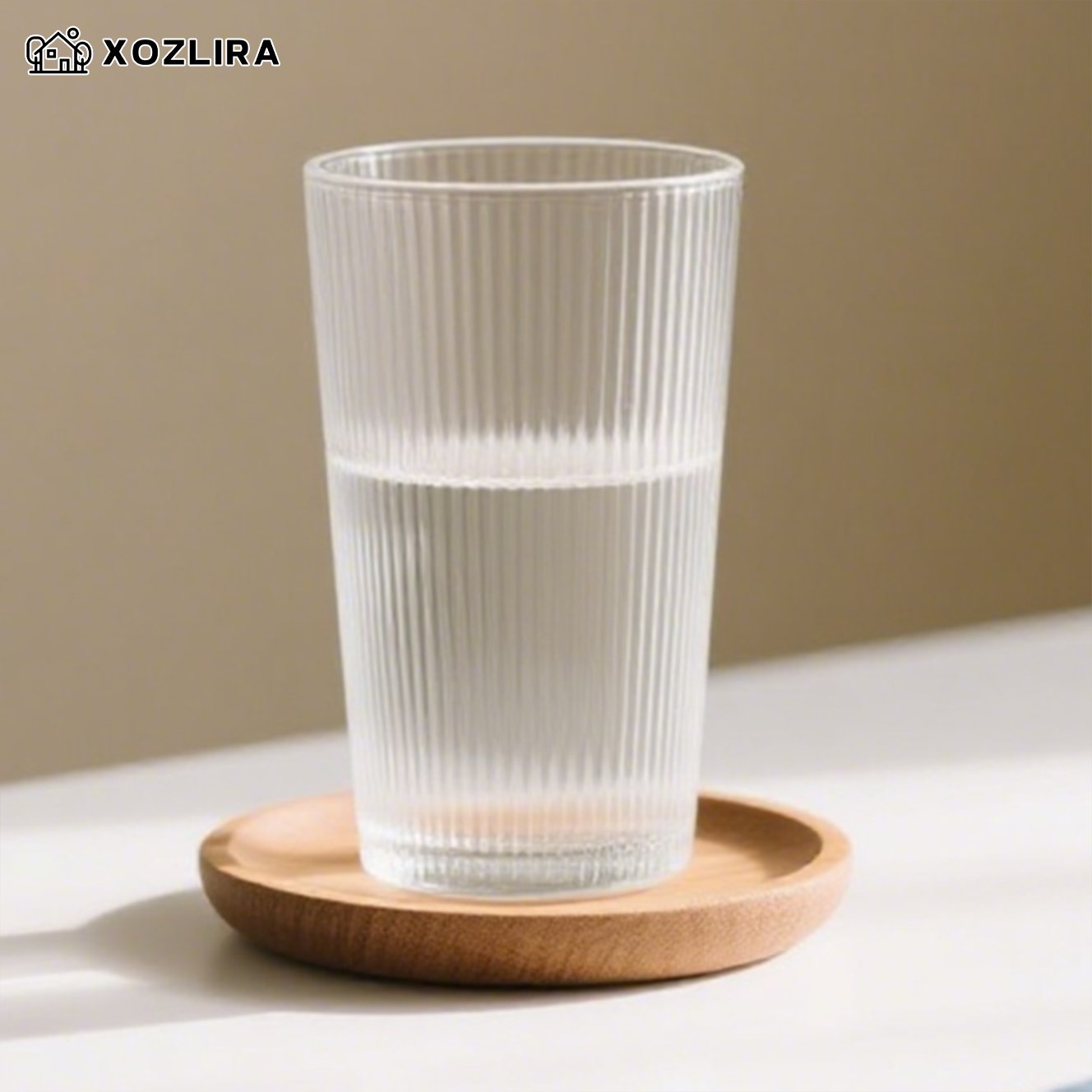 심플한 투명 유리 가정용 물컵