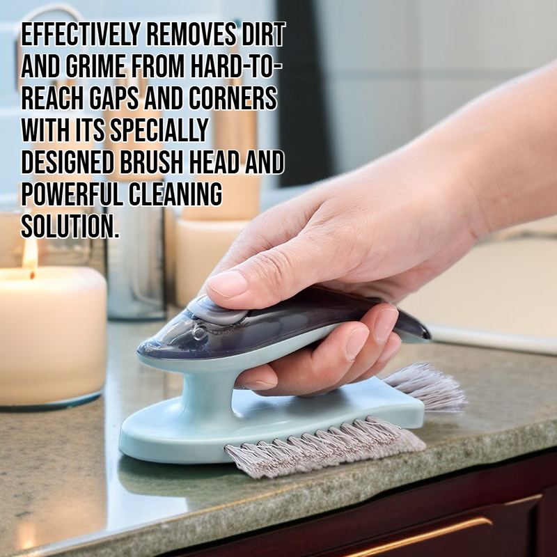 Gap cleaning brush with cleaning solution