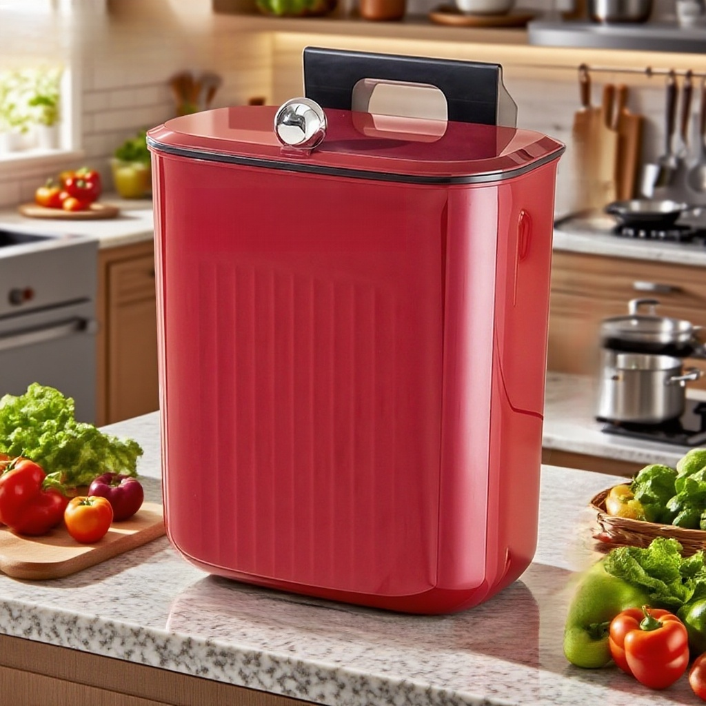 주방 벽면 쓰레기통