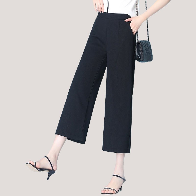 와이드 면 마 와이드 팬츠