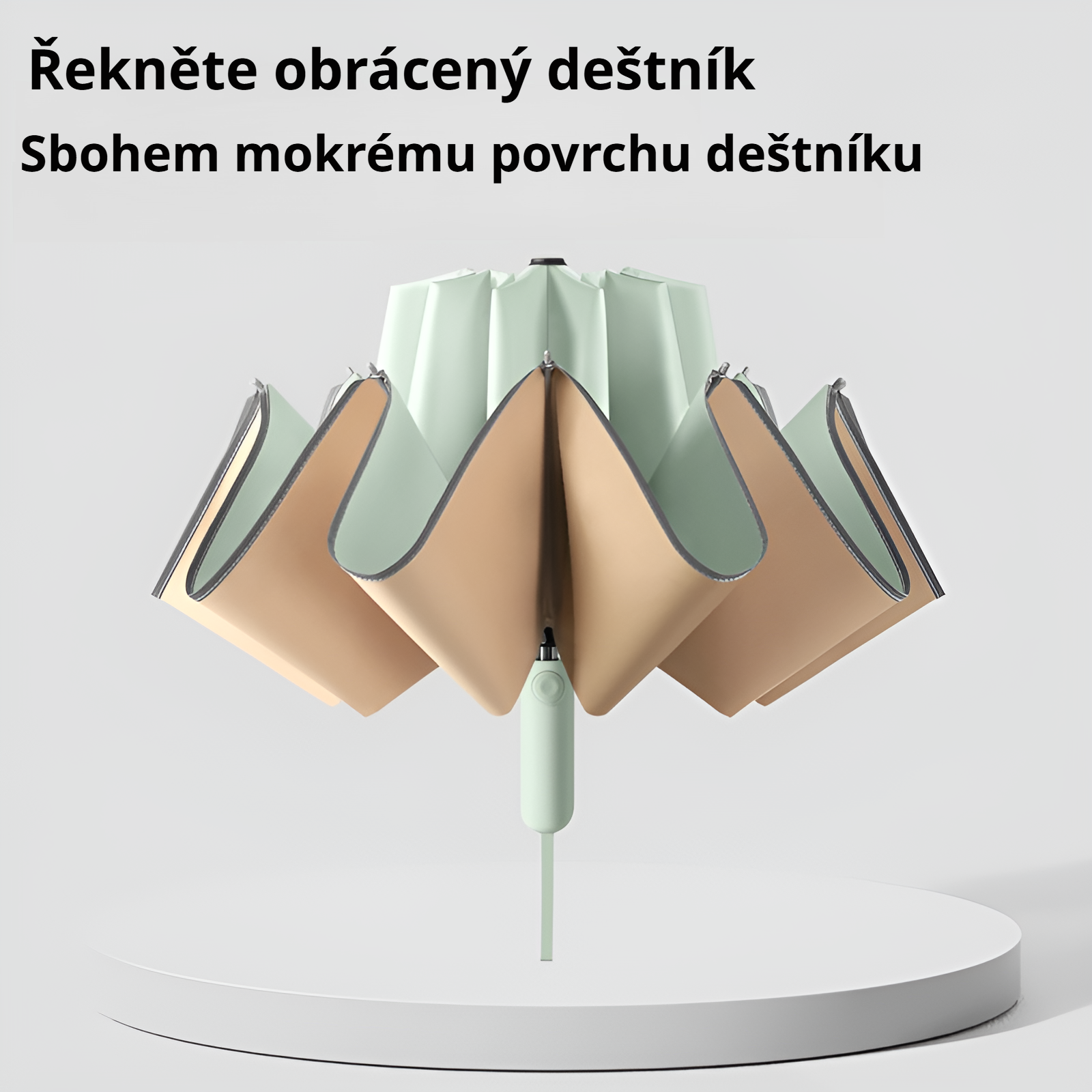 Český: Automatický skládací deštník s deseti žebry