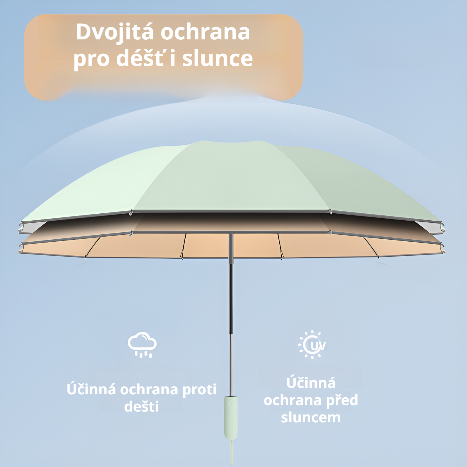 Elegantní černý automatický deštník