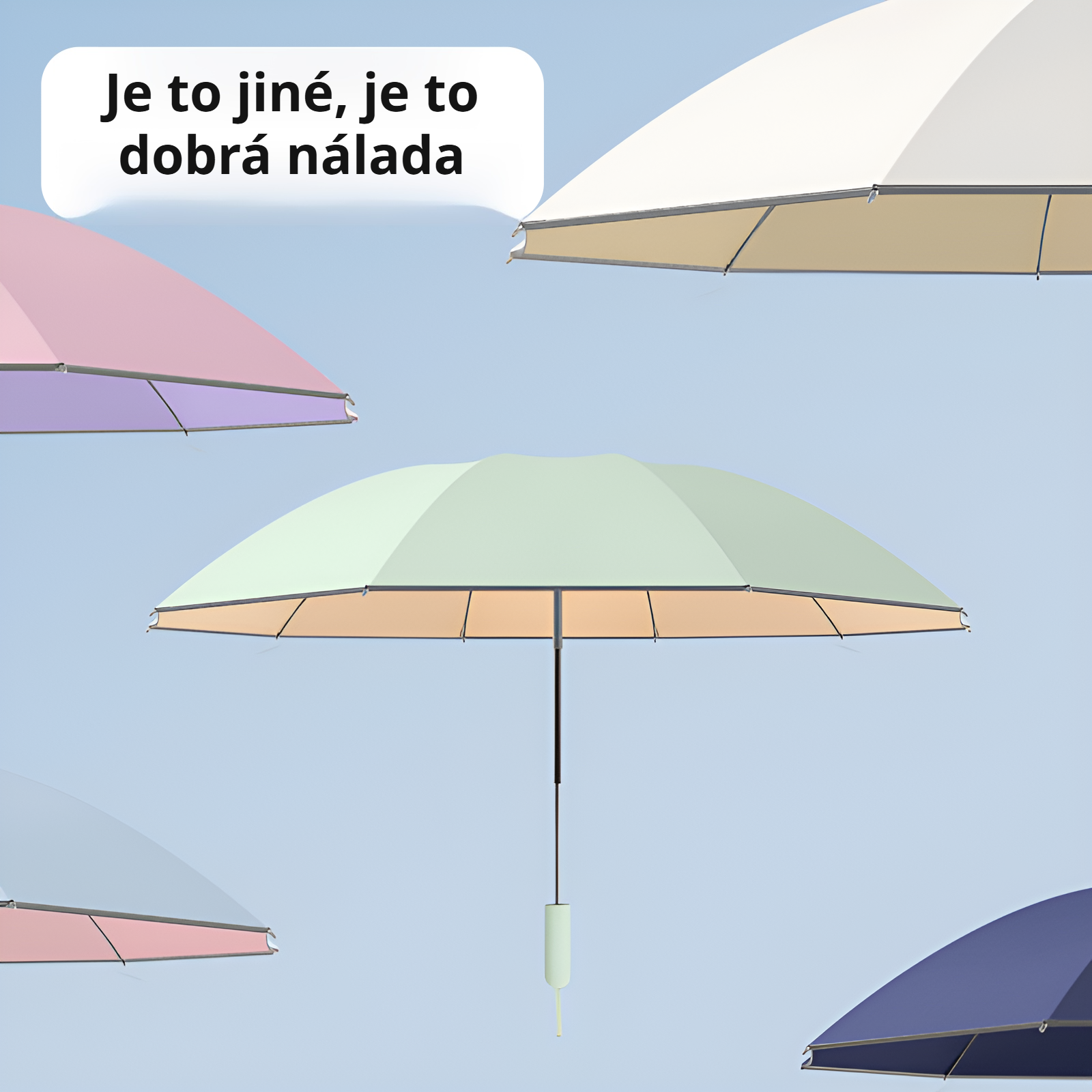 Český: Automatický skládací deštník s deseti žebry