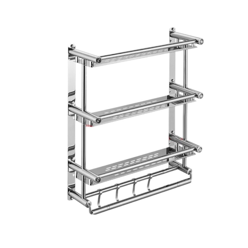 穴開け必要無し多機能バスルーム収納棚