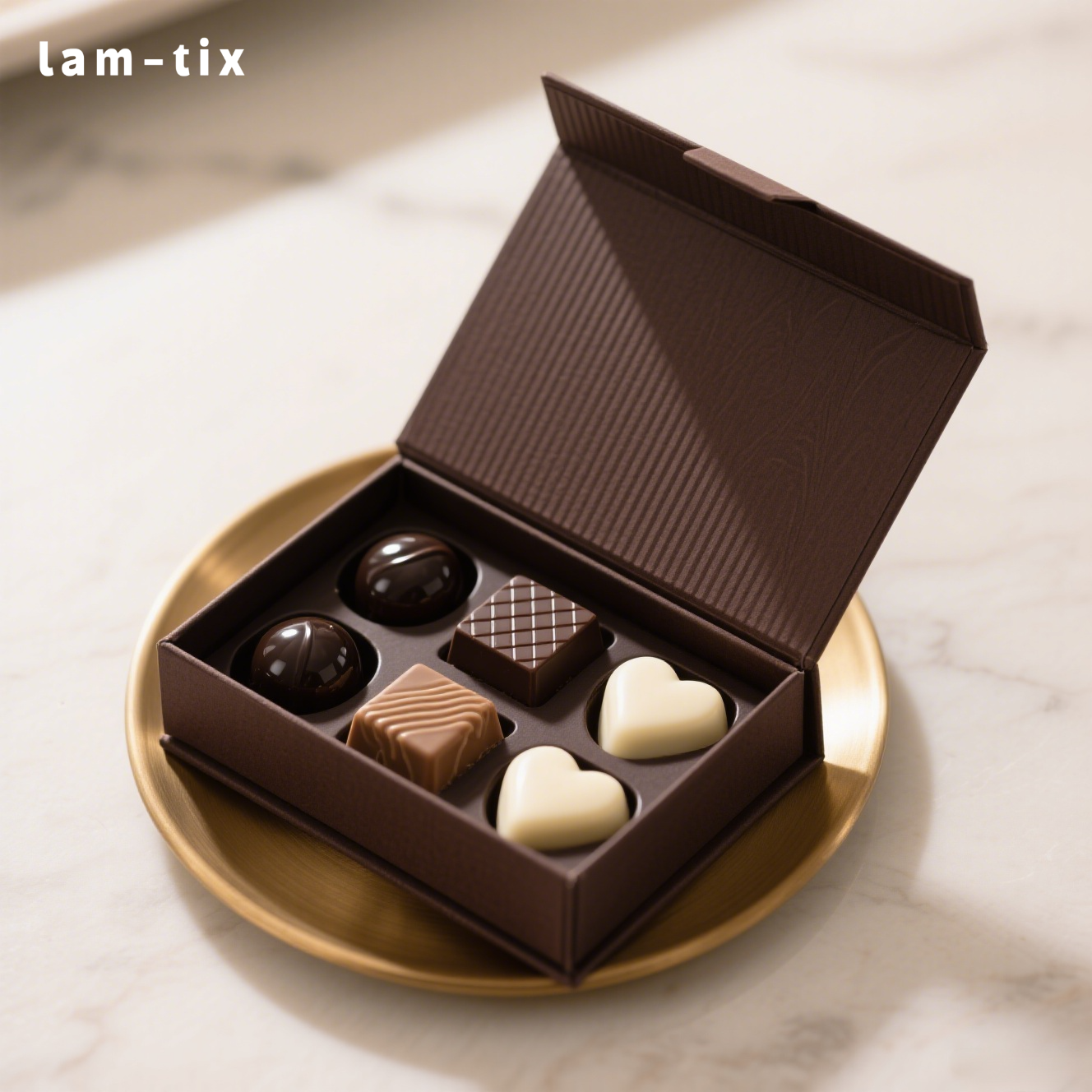 Γλυκό δώρο καρδιά σοκολάτας μπράουνις