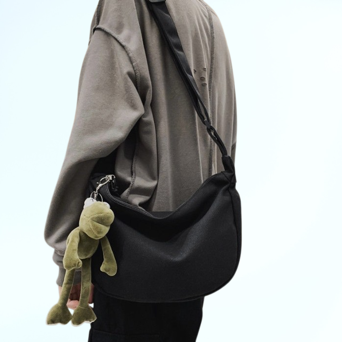 กระเป๋าคาดไหล่ผ้าแคนวาสสำหรับผู้หญิงและผู้ชาย กระเป๋าคาดไหล่สำหรับนักเรียนหญิง