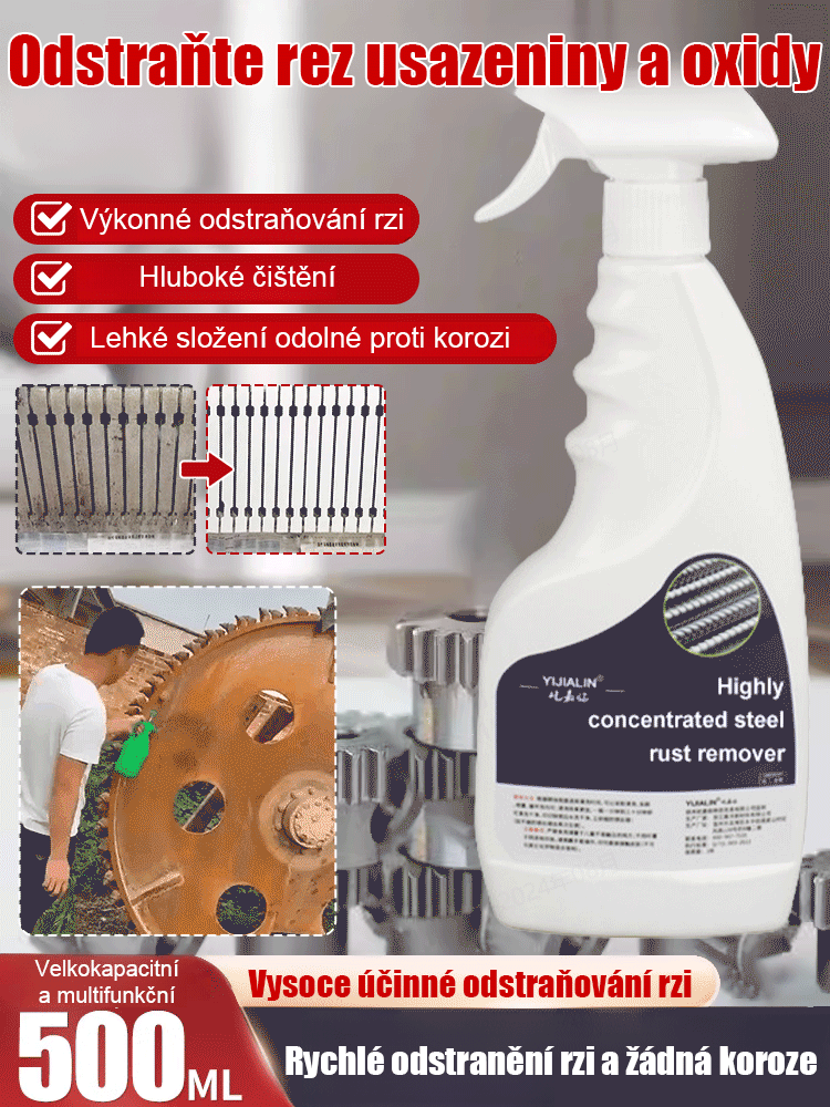 Silný ocelový odstraňovač rezi