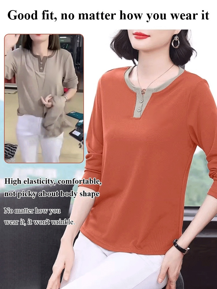 Loose long sleeve casual T-shirt