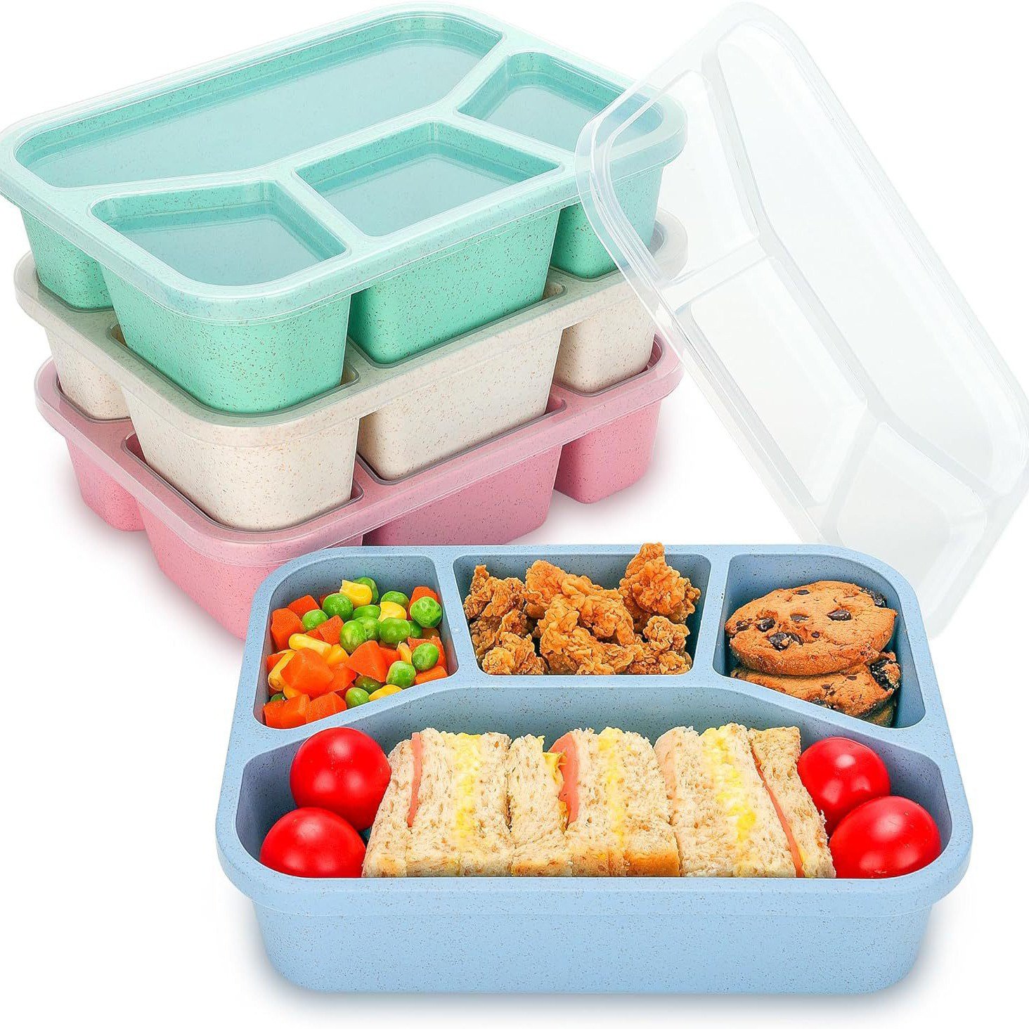 食品グレードの籾殻ランチボックス小麦食器ランチボックス小麦わらコンパートメントランチボックススクエアファーストフードボックス小麦わらランチボックス