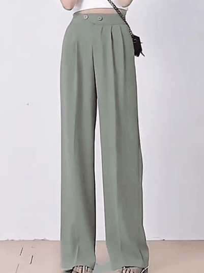 Figure-flattering versatile high-waisted wide leg trousers