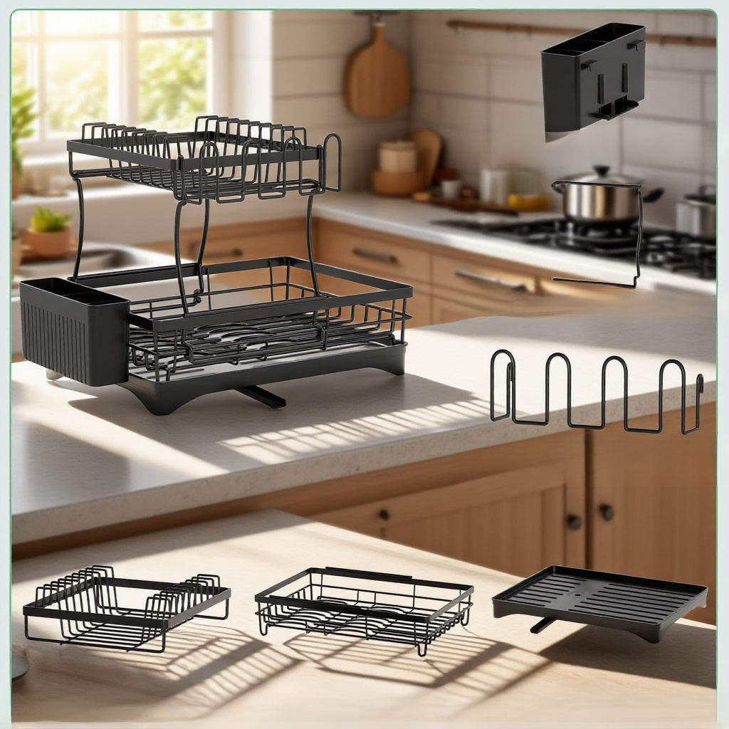 2단 주방 식기 배수대