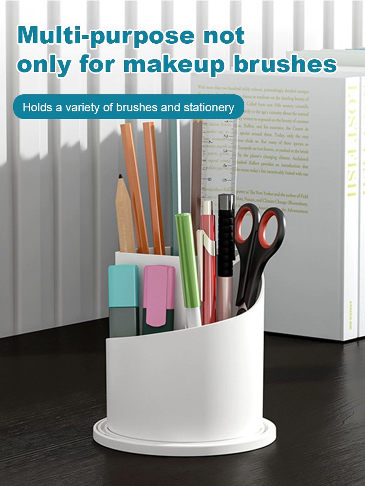 Rotating makeup brush storage tube