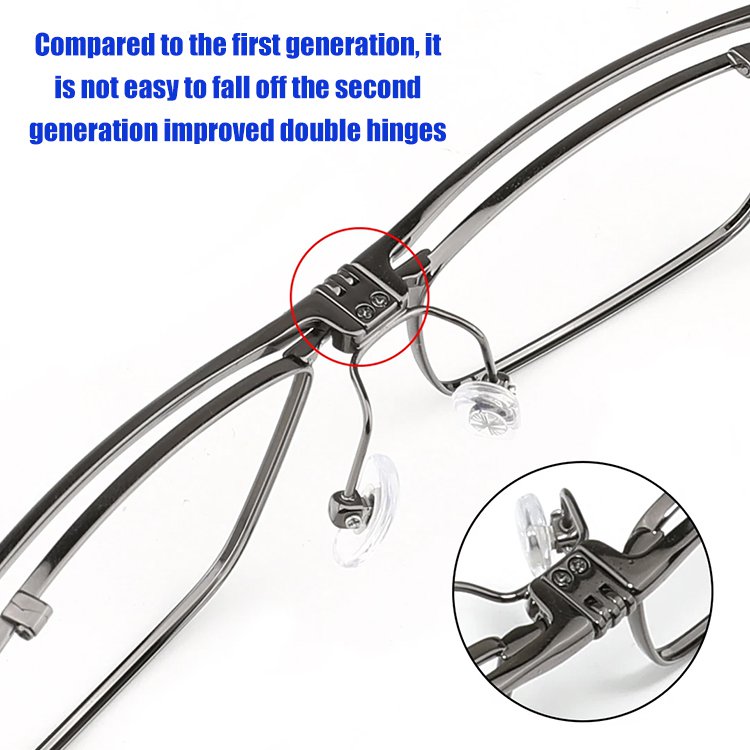 Titanium upper flip presbyopes for near and far use