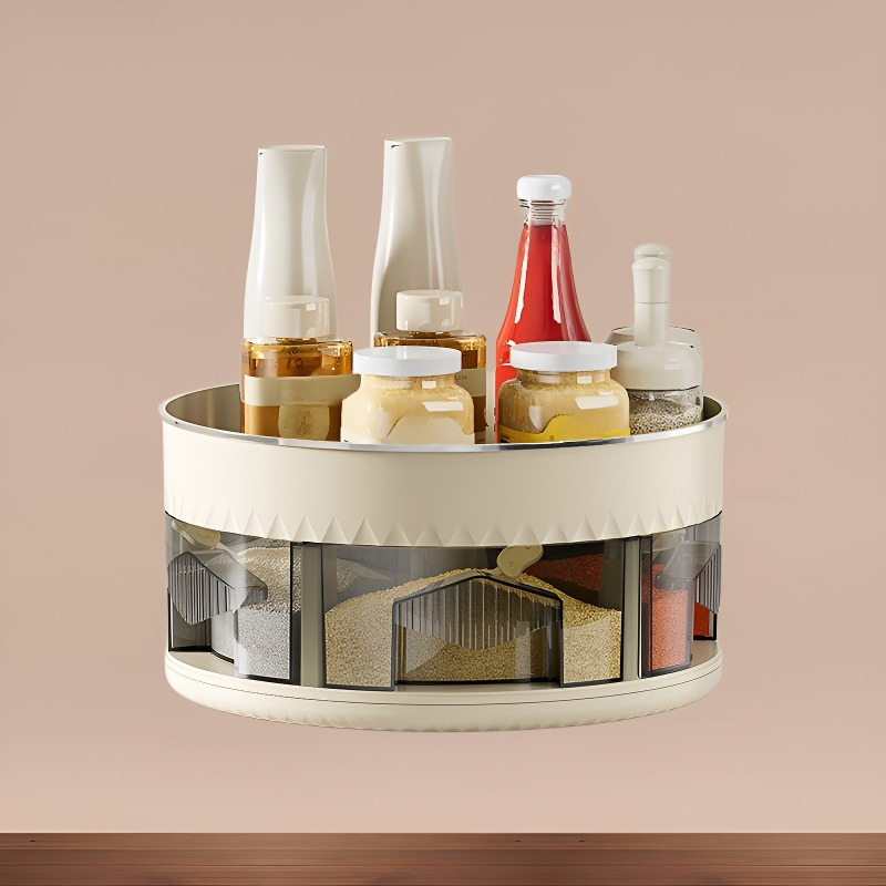 멀티 360° 회전식 이단 수납 선반