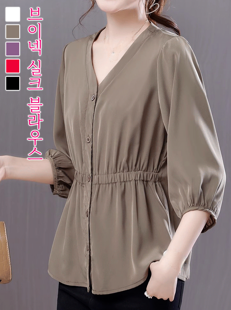 여성 실크 블라우스 