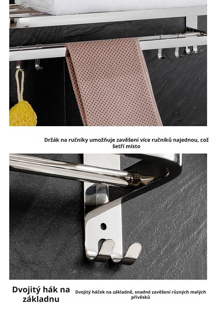 Odolný nerezový držák na ručníky pro domácnost