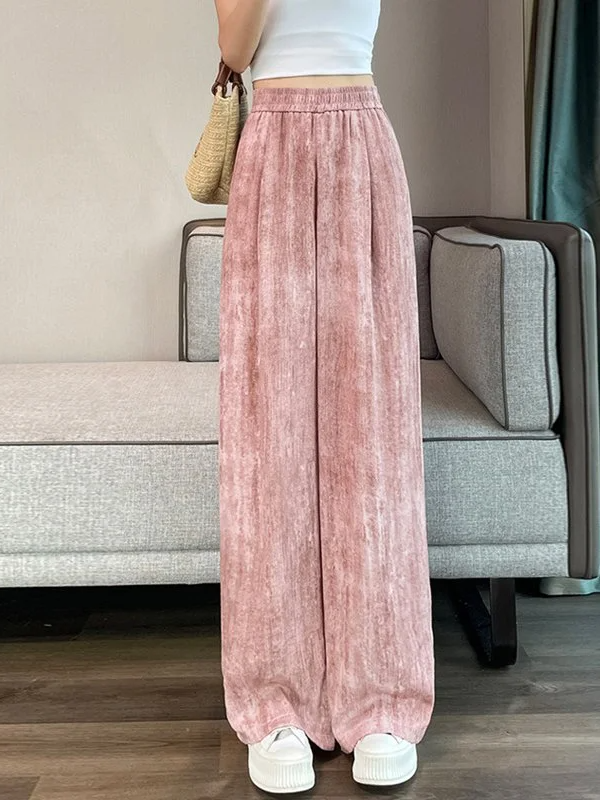 タイダイ染め接触冷感ワイドパンツ