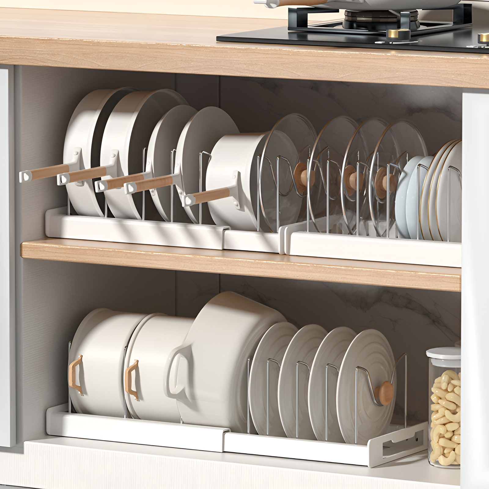 Expandable Kitchen Cookware Organizer Rack