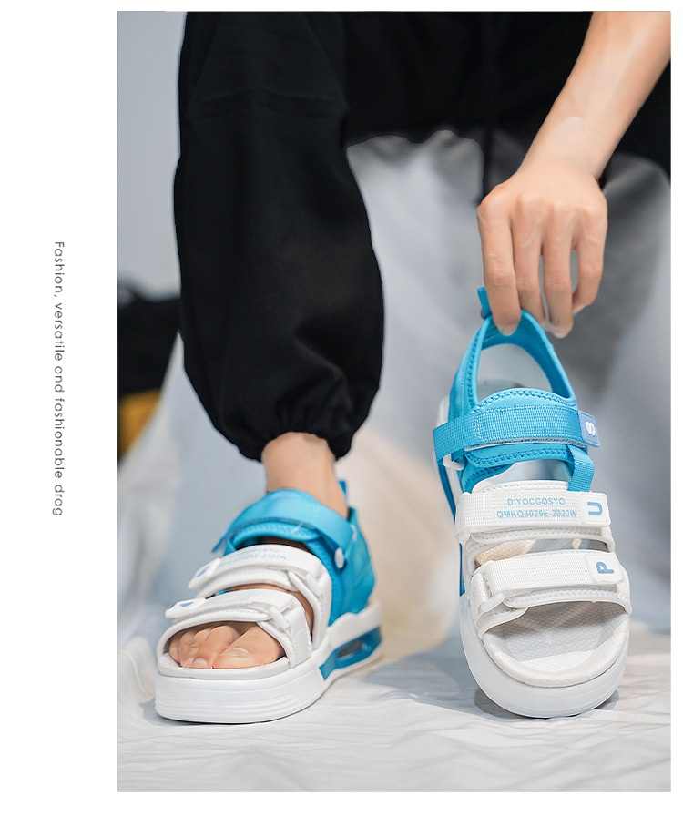 カラーマッチングデザインのメンズサンダル横からの画像