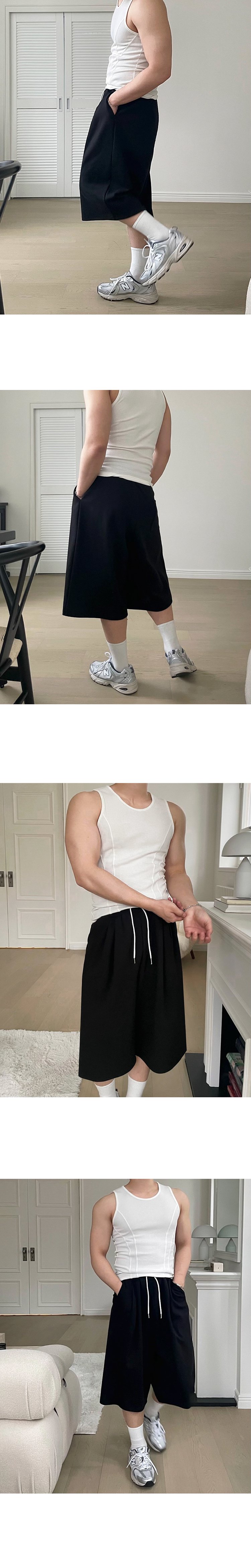 캐주얼하고 편안한 남자 여름 세트 착용샷