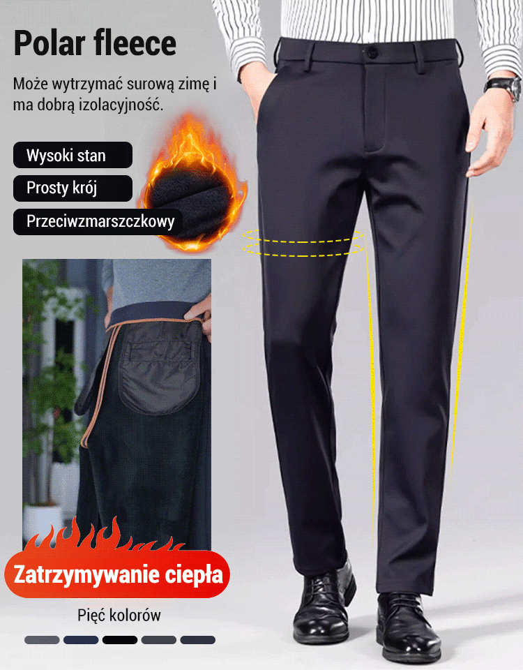 Wysokiej jakości spodnie garniturowe ocieplane