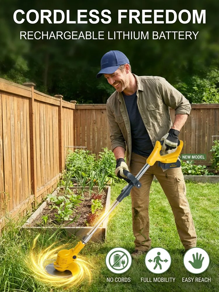 [3-Hour Battery Life] Electric Lawn Mower