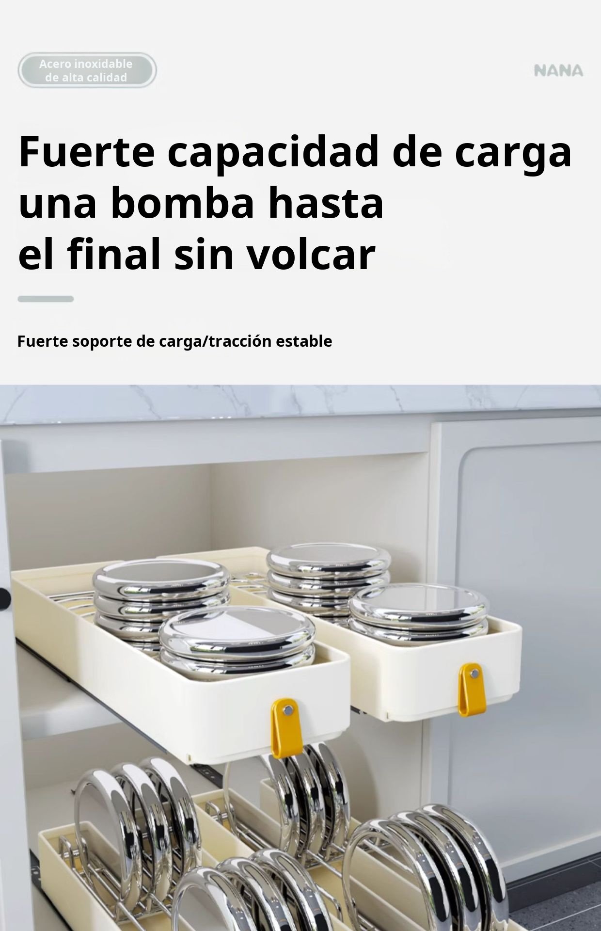 Mueble de cocina con estante y cesta extraíble