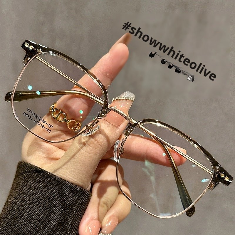 Okulary Danyang z czystego tytanu, blokujące niebieskie światło, zwykłe okulary damskie, modne okula