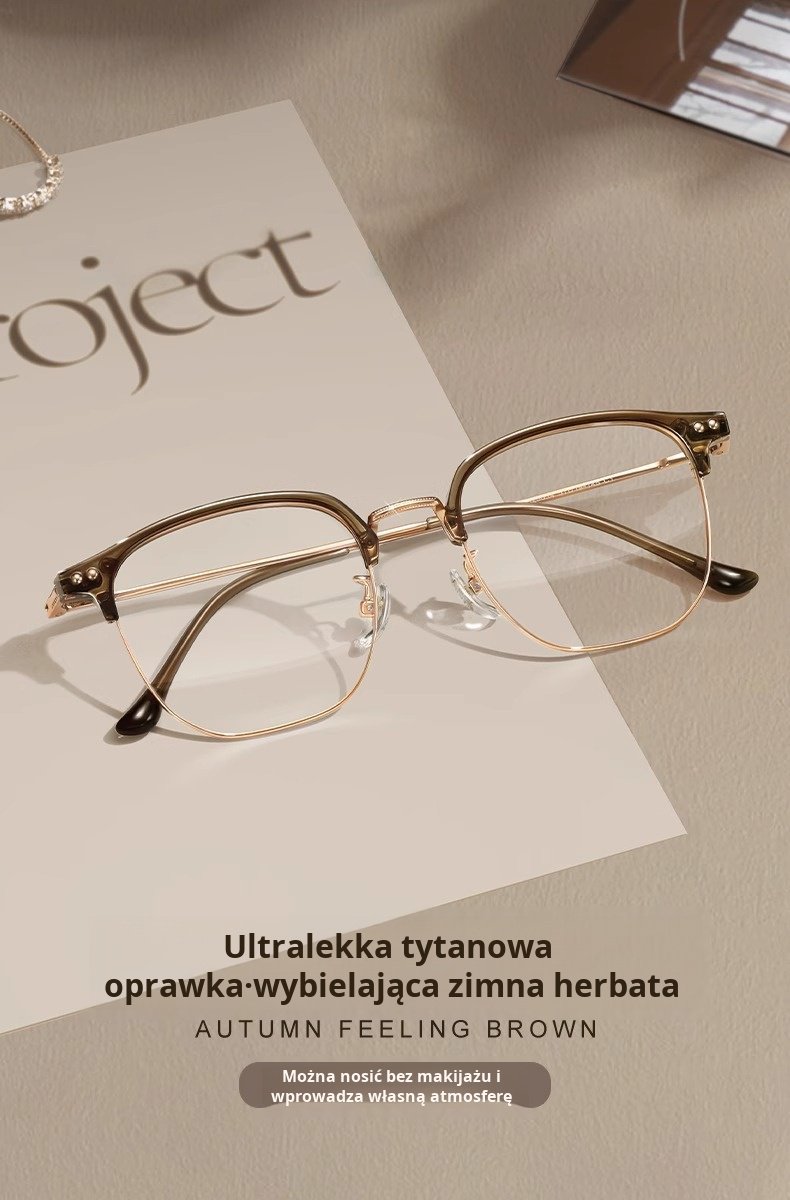 Modne okulary damskie z czystego tytanu