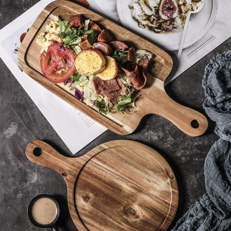 مستطيلة خشبية صينية الطعام الغربي المنزلي