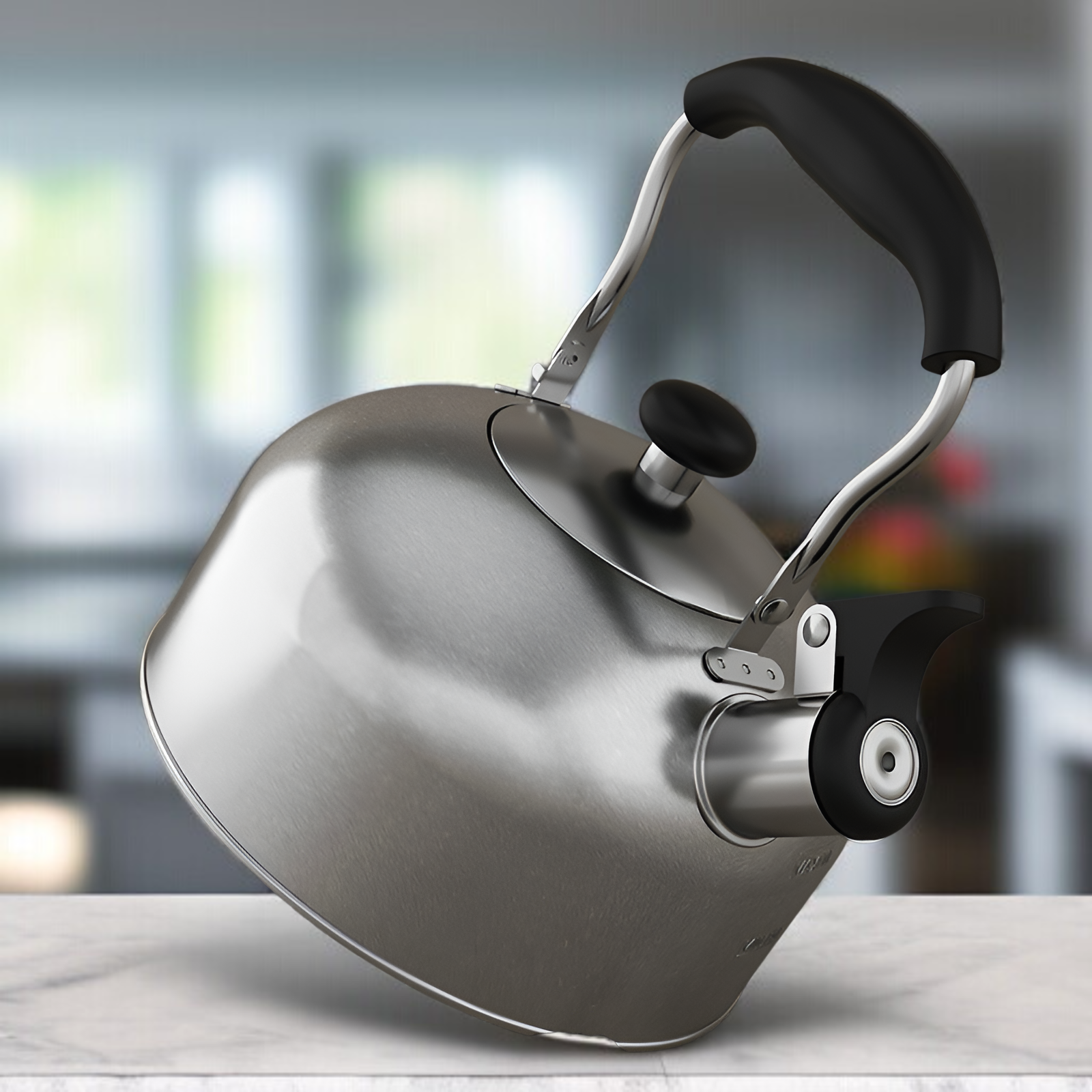 Outdoor-Camping-Wasserkocher aus Edelstahl mit Pfeife, Haushaltswasserkocher mit großer Kapazität, f