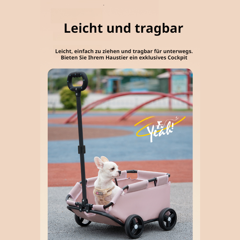 Kleiner Haustier-Kinderwagen für Hunde und Katzen, Teddy-Baby-Kinderwagen für die Reise, leichter fa