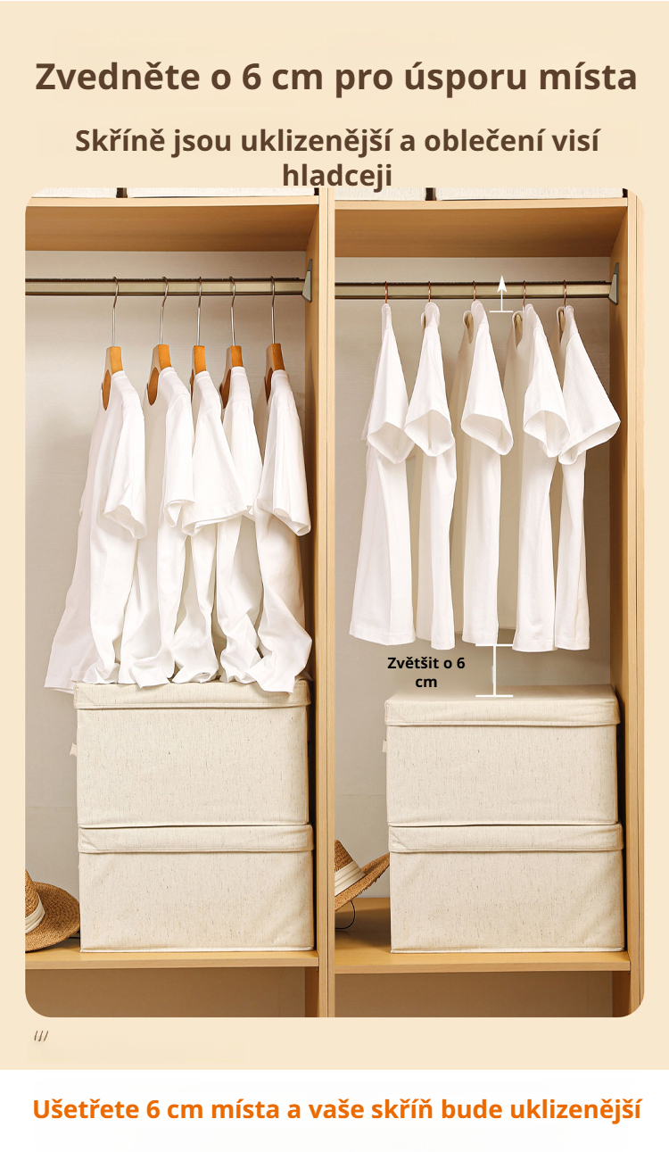 Detail kvalitního bezešvého věšáku na oblečení