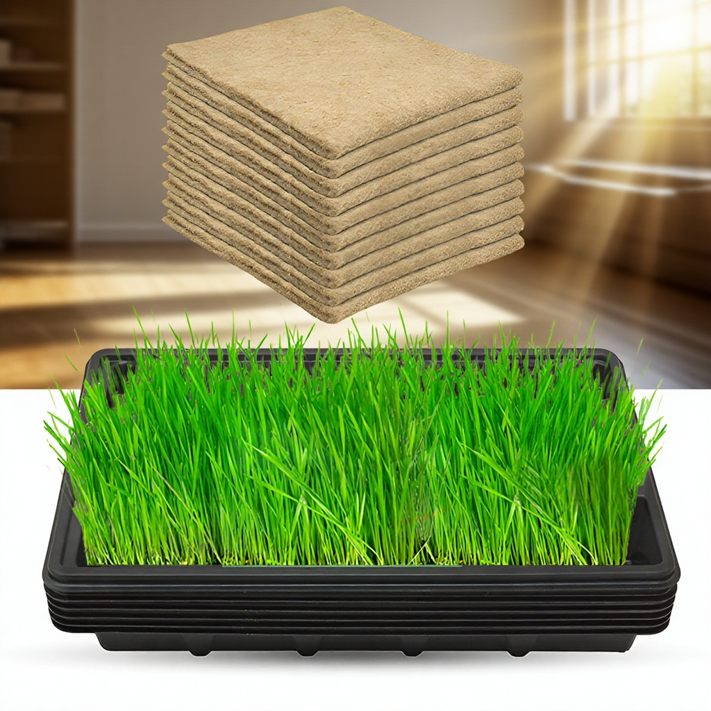 植物成長キット マイクログリーンとウィートグラス用の水耕ジュート植物成長マット