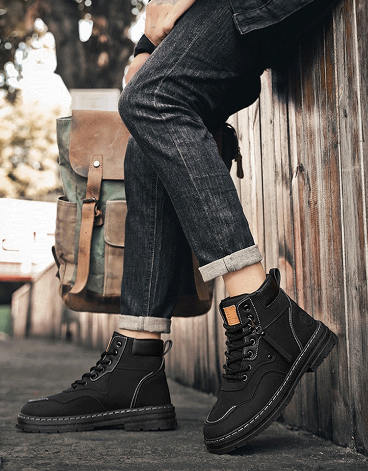 내구성 패션 올매치 영국 스타일 남성 하이탑 부츠