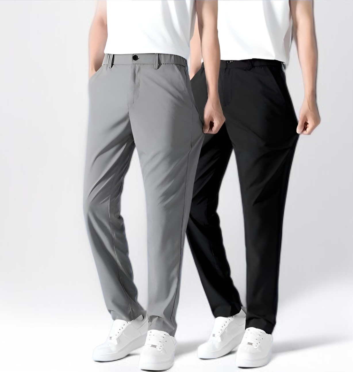 メンズ冷感ロングパンツ前面画像