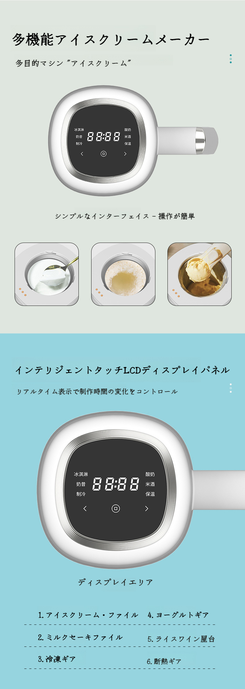 フルーツアイスクリームを作る様子