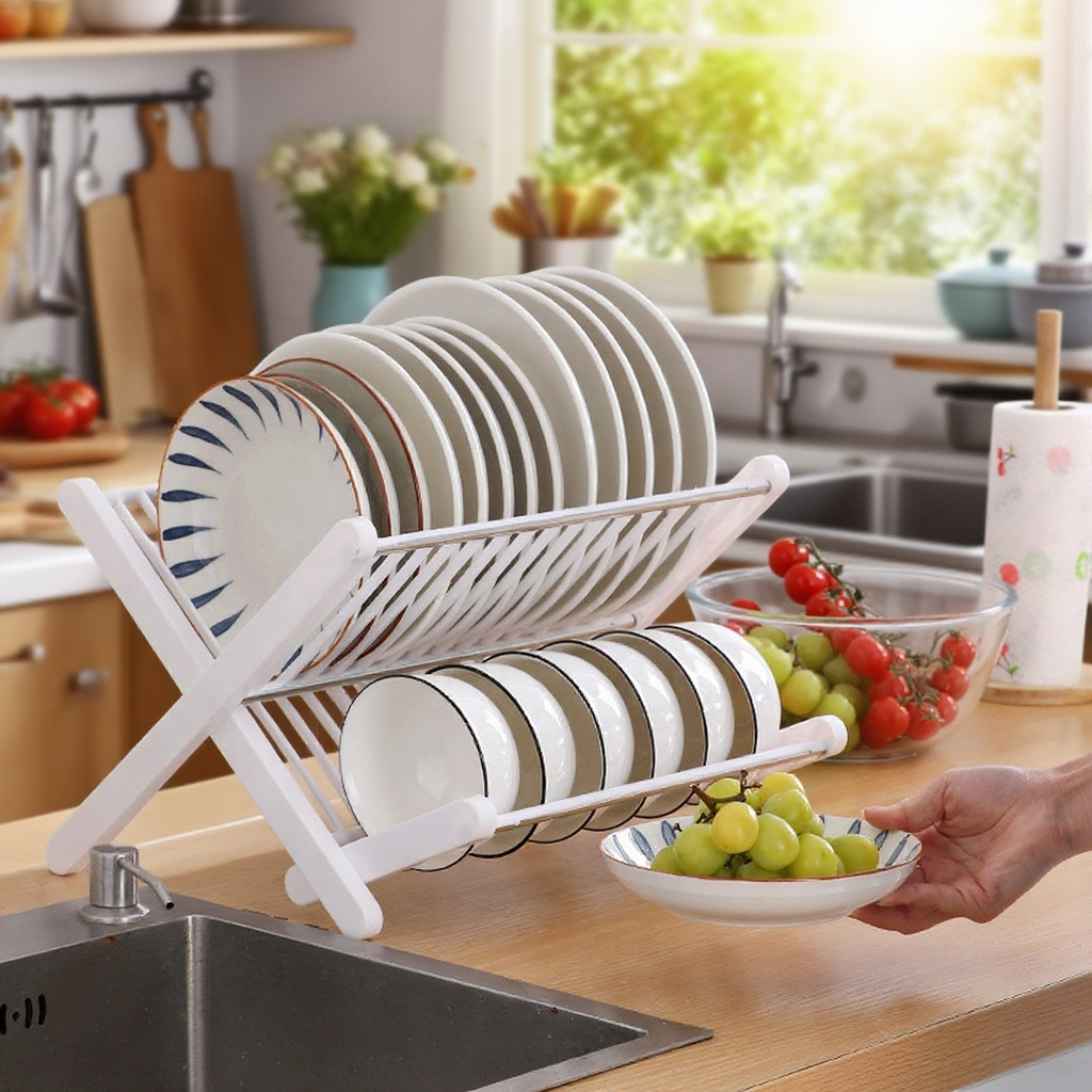 주방에서 접을 수 있는 식판 아스팔트 수납 선반