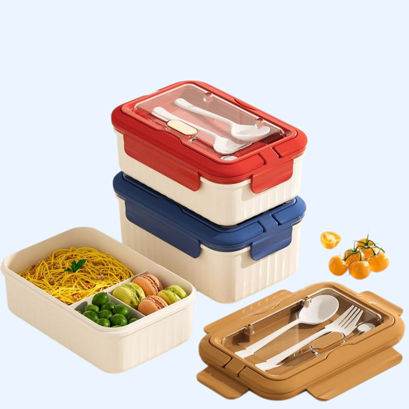 微波爐可加熱上班族分隔玻璃飯盒