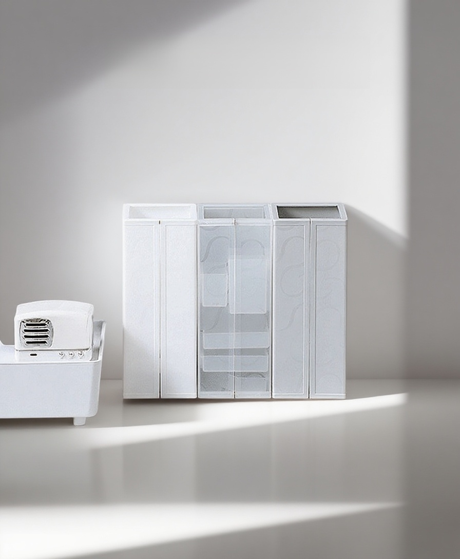 Multifunkční úložný box s magnetickým zavíráním na stole