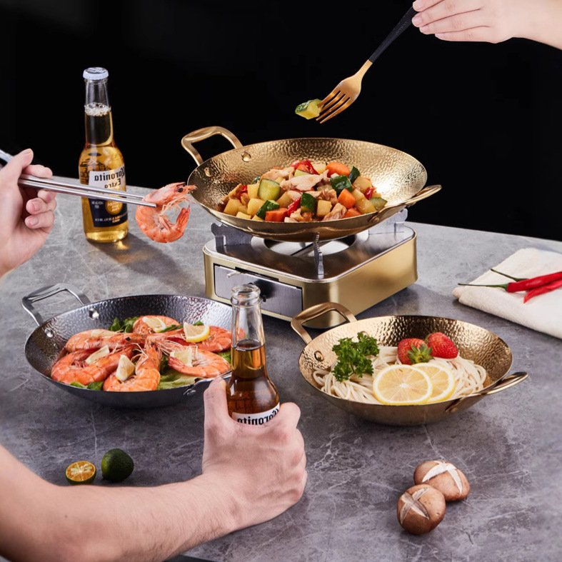 厚手ハンマーパターンステンレス鍋