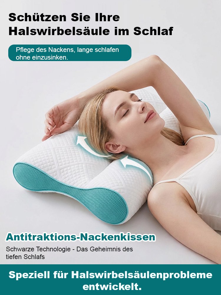 Verbessertes Nackenkissen für komfortablen Schlaf mit Daunenfüllung.