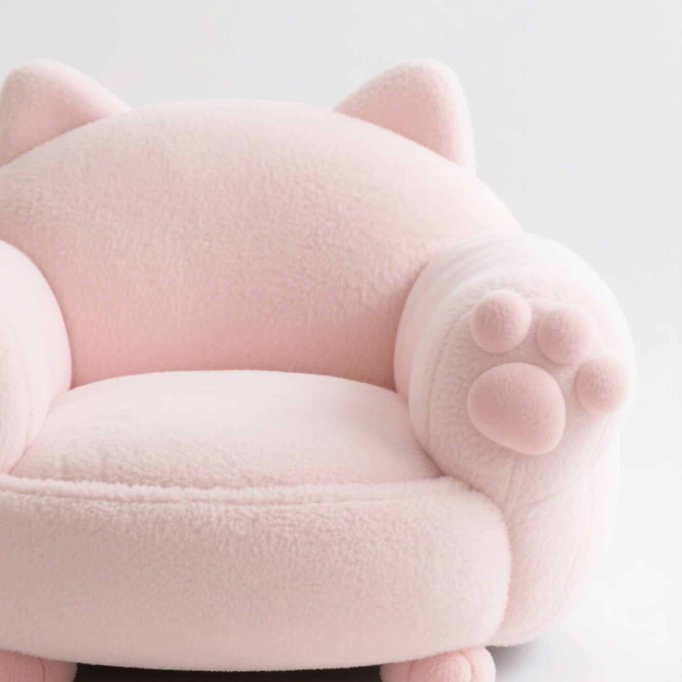 Detail kočičí tlapy na lenošné pohovce