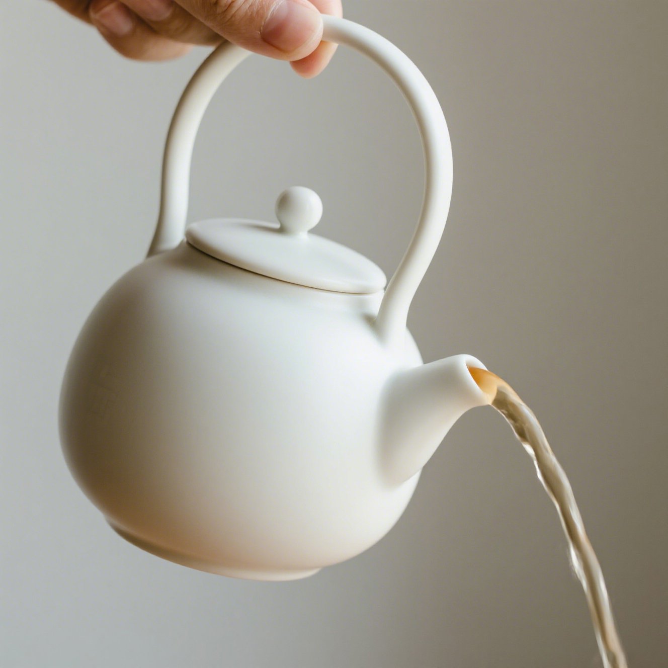 現代風格陶瓷茶壺細節特寫