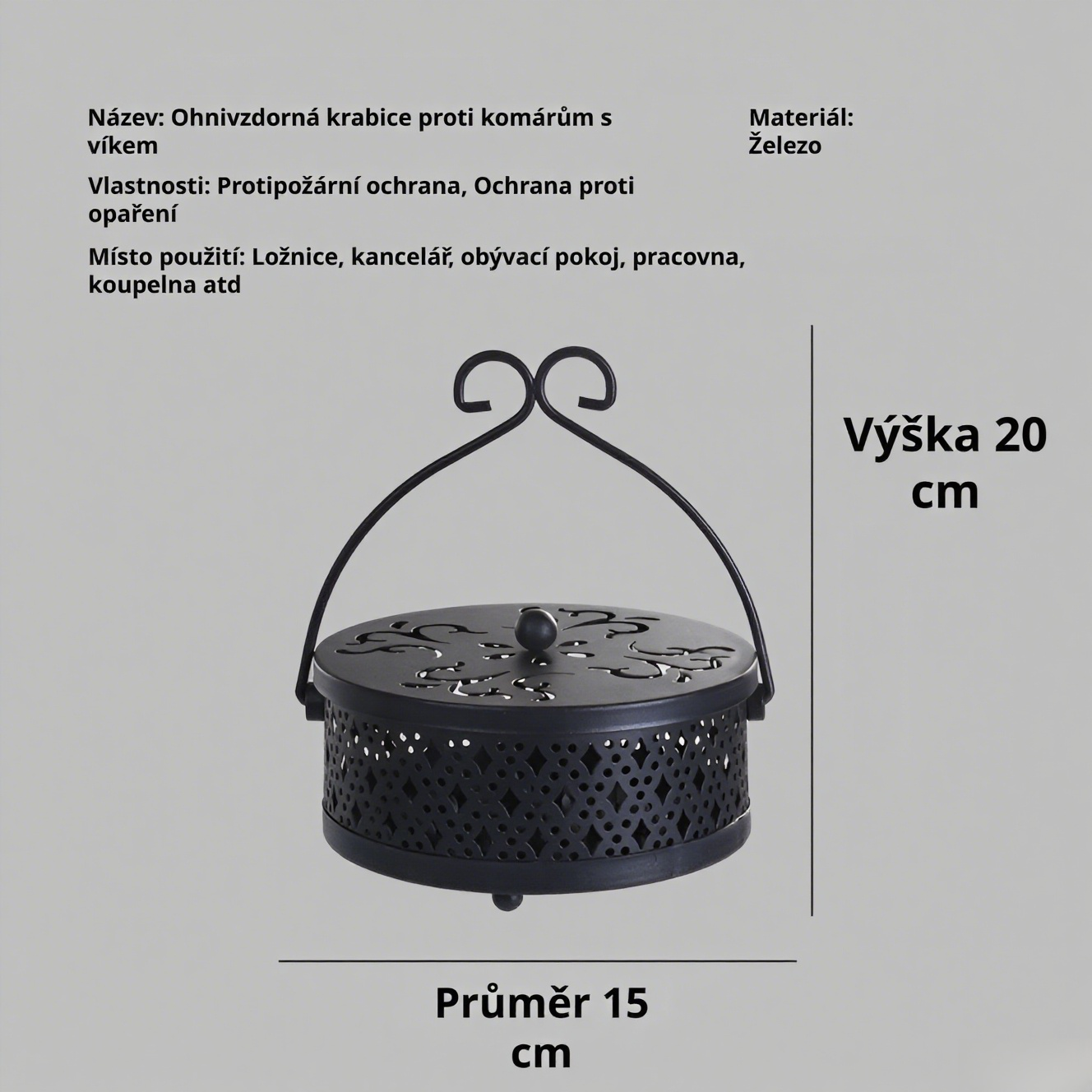 Kovový stojan na spirálový odpuzovač komárů